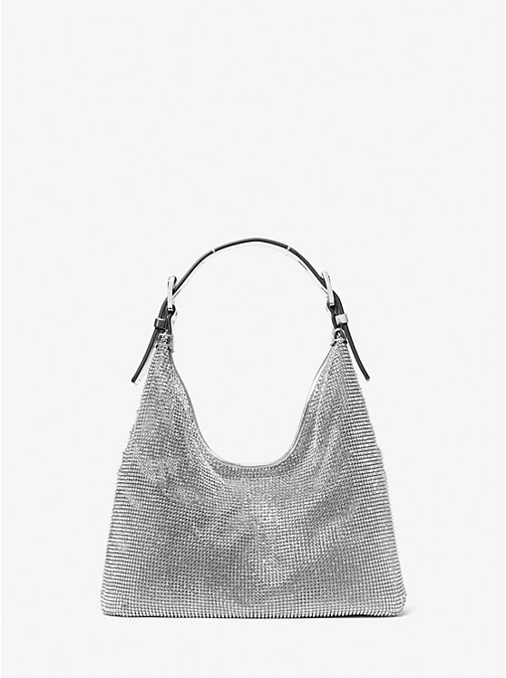 Limited-Edition Nolita Small Metallic Rhinestone Mesh Hobo Shoulder Bag | Michael Kors US