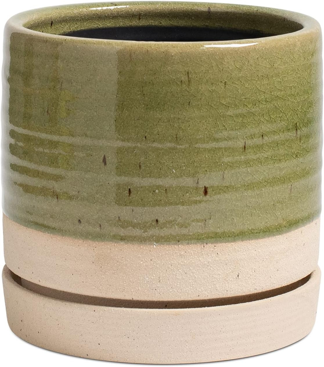 HERDUK 6 Inch Plant Pots, Ceramic Planter Pot with Drainage Hole & Saucer, Indoor/Outdoor Cylinde... | Amazon (CA)