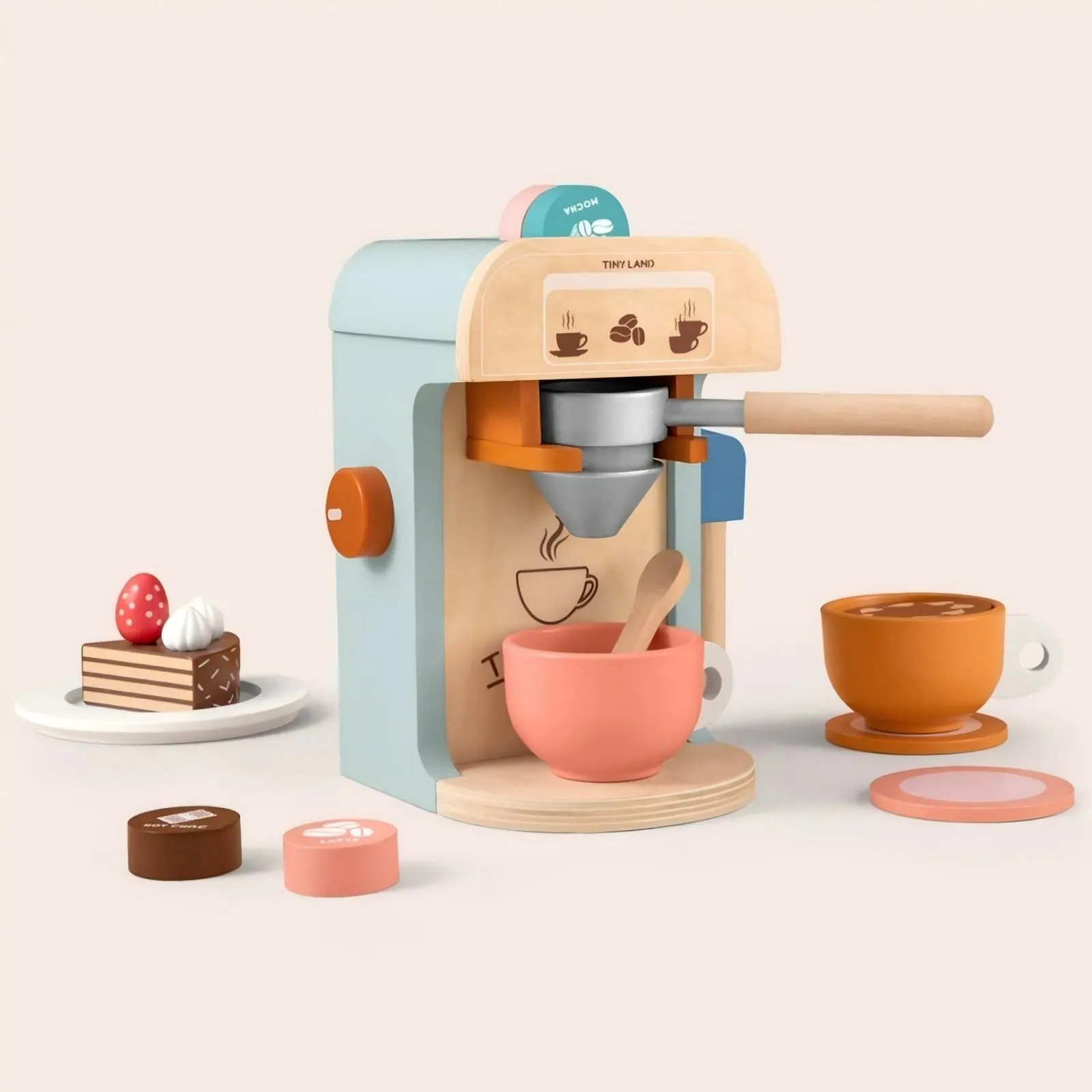 Tiny Land Wooden Kids Play Coffee Maker Set one_size | WT0009 | Lowe's