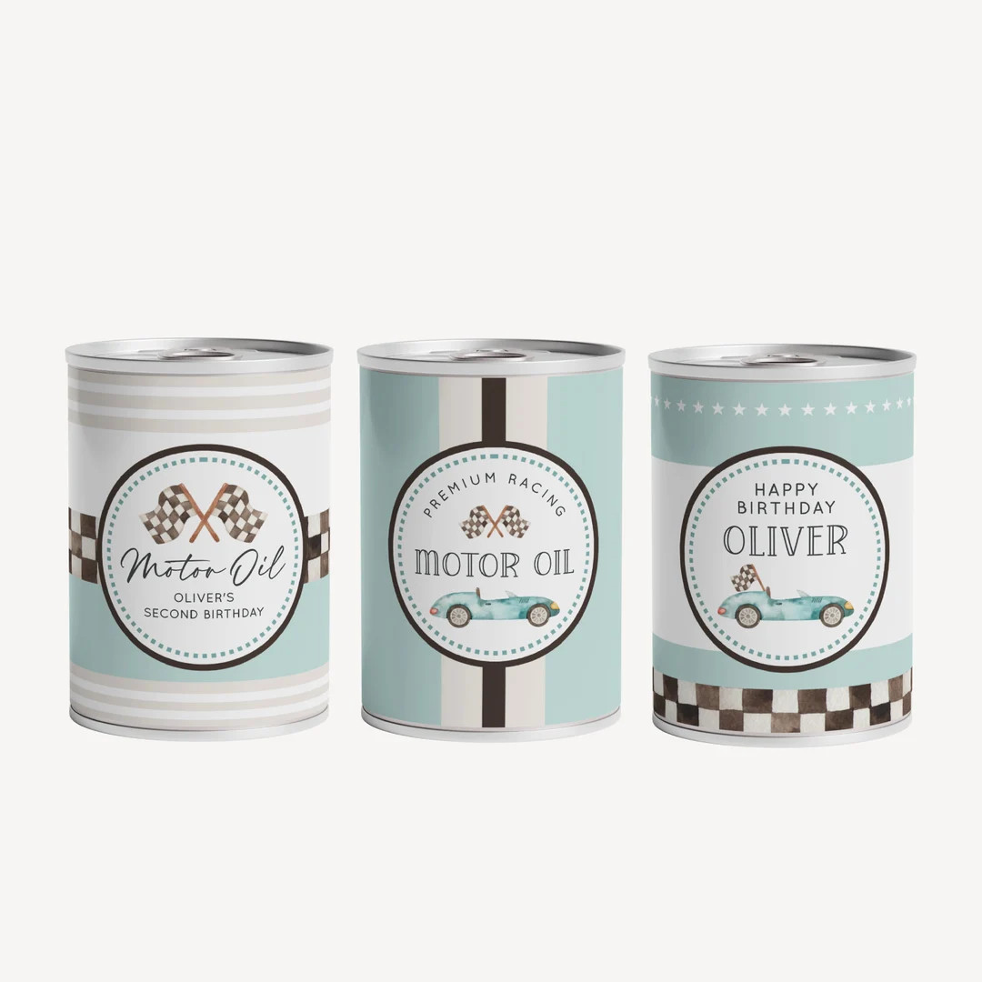 Editable Racing Motor Oil Can Wrapper Vintage Blue Car Motor - Etsy | Etsy (US)
