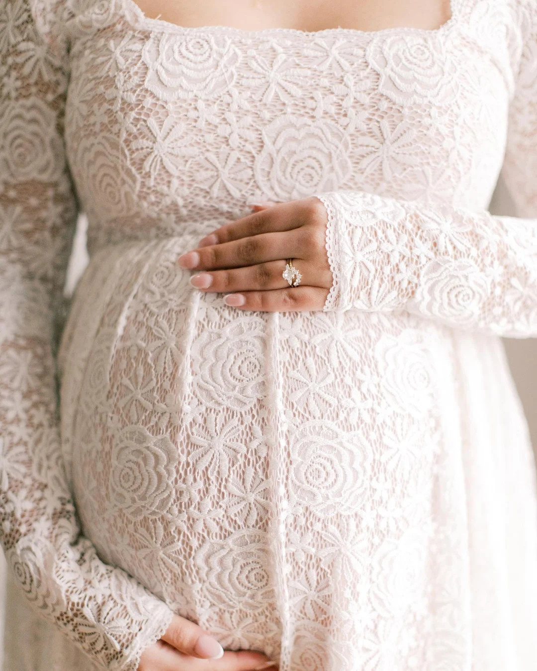 Maternity Vintage Ivory Blush Square Neckline Dress , Maternity Dress for Photo Shoot 7019 - Etsy | Etsy (US)