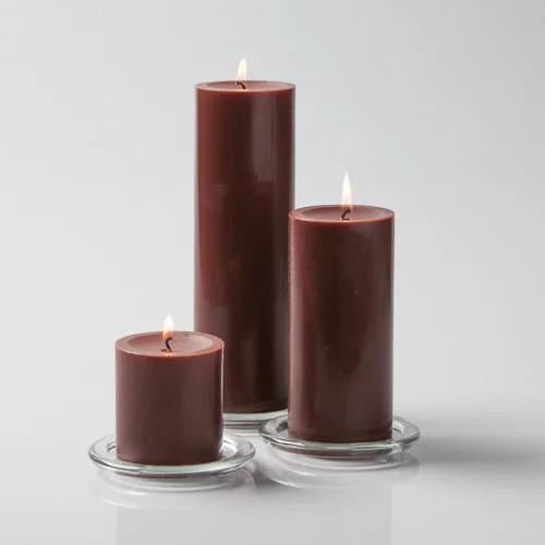 Richland Pillar Candles & Eastland Cylinder Holders Brown Set of 3 - Walmart.com | Walmart (US)