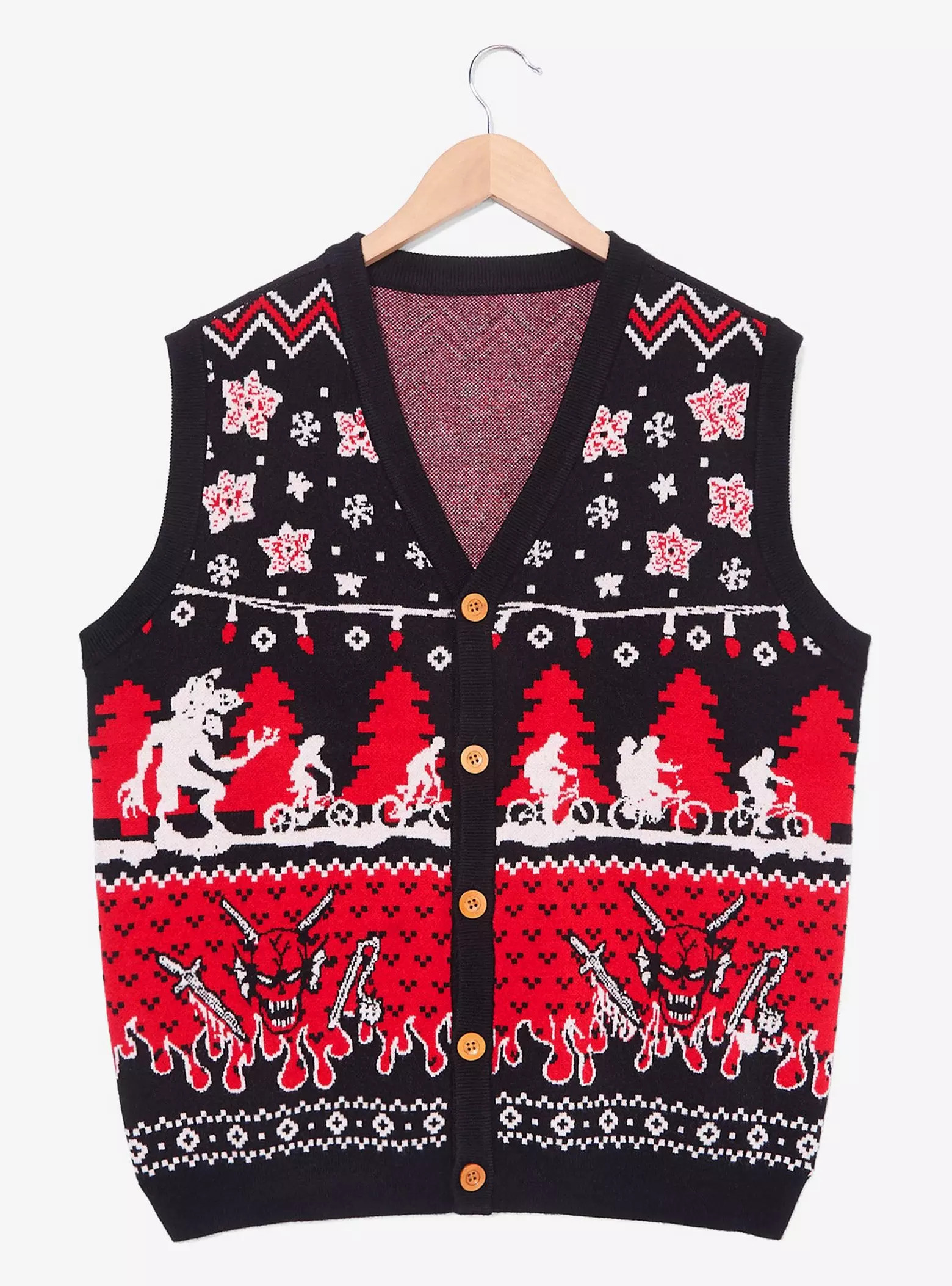 Stranger Things Holiday Icons Sweater Vest - BoxLunch Exclusive | BoxLunch