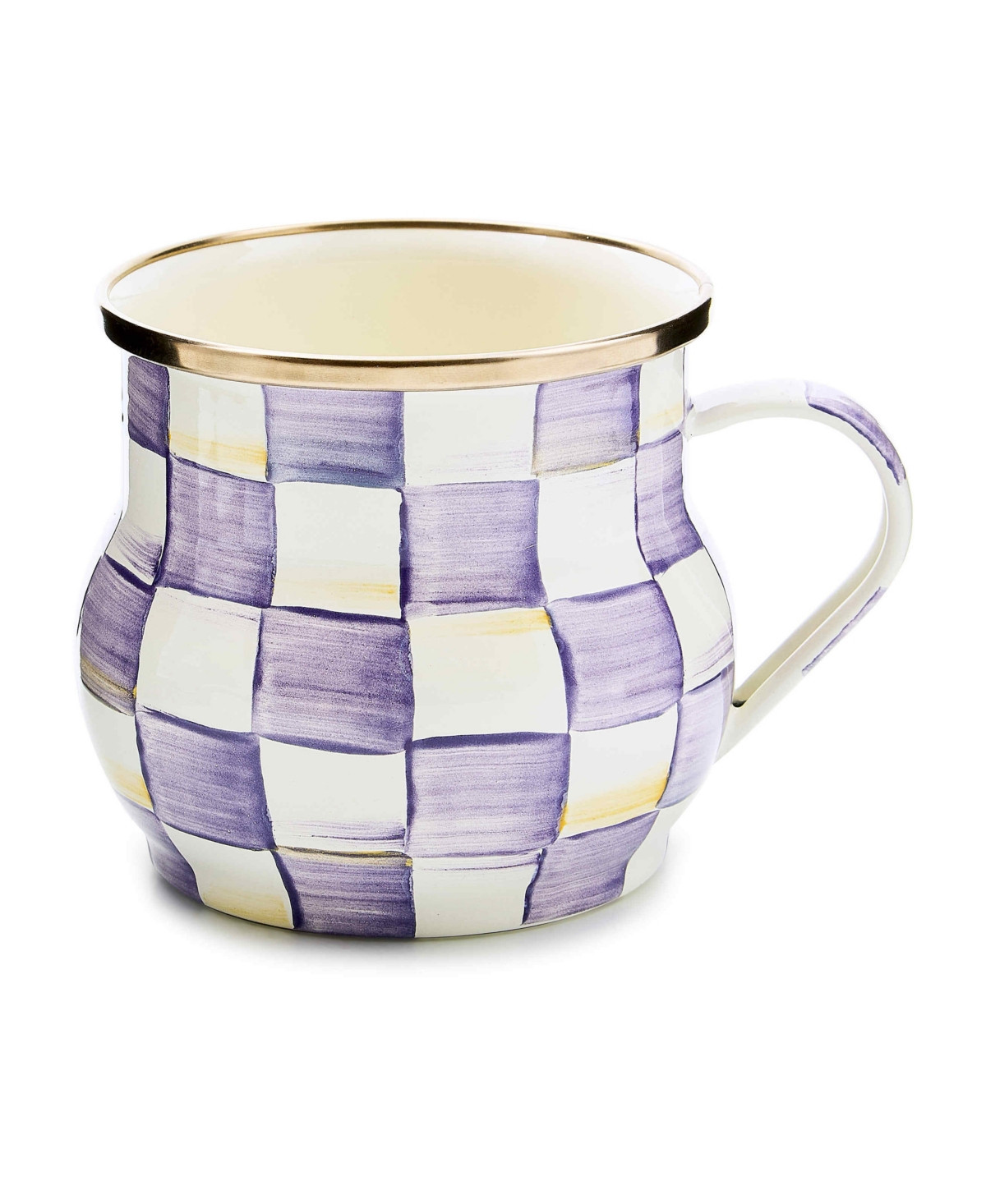 MacKenzie-Childs Violet Check Handmade Mug - Violet | Macy's