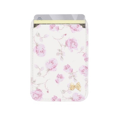 LoveShackFancy x Target – Case-Mate Ribbon Rosa Flora Magnetic Cardholder Sterling Dusk | Target