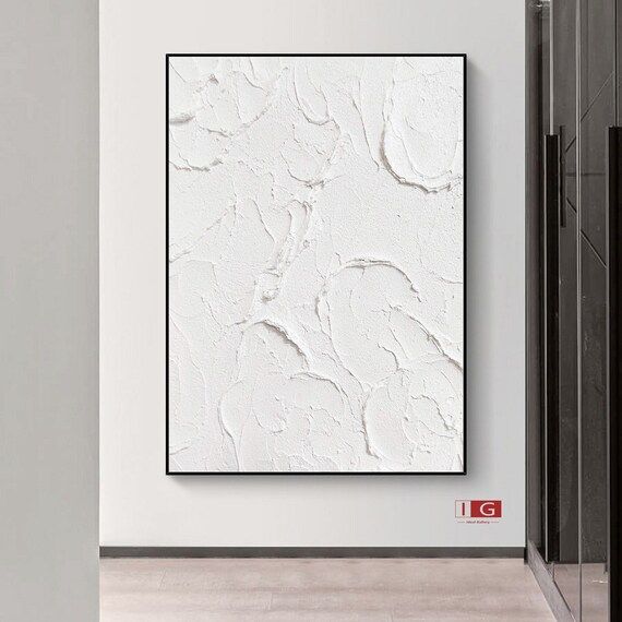 White Wall Art 3D White Abstract Painting White Textured | Etsy | Etsy (US)