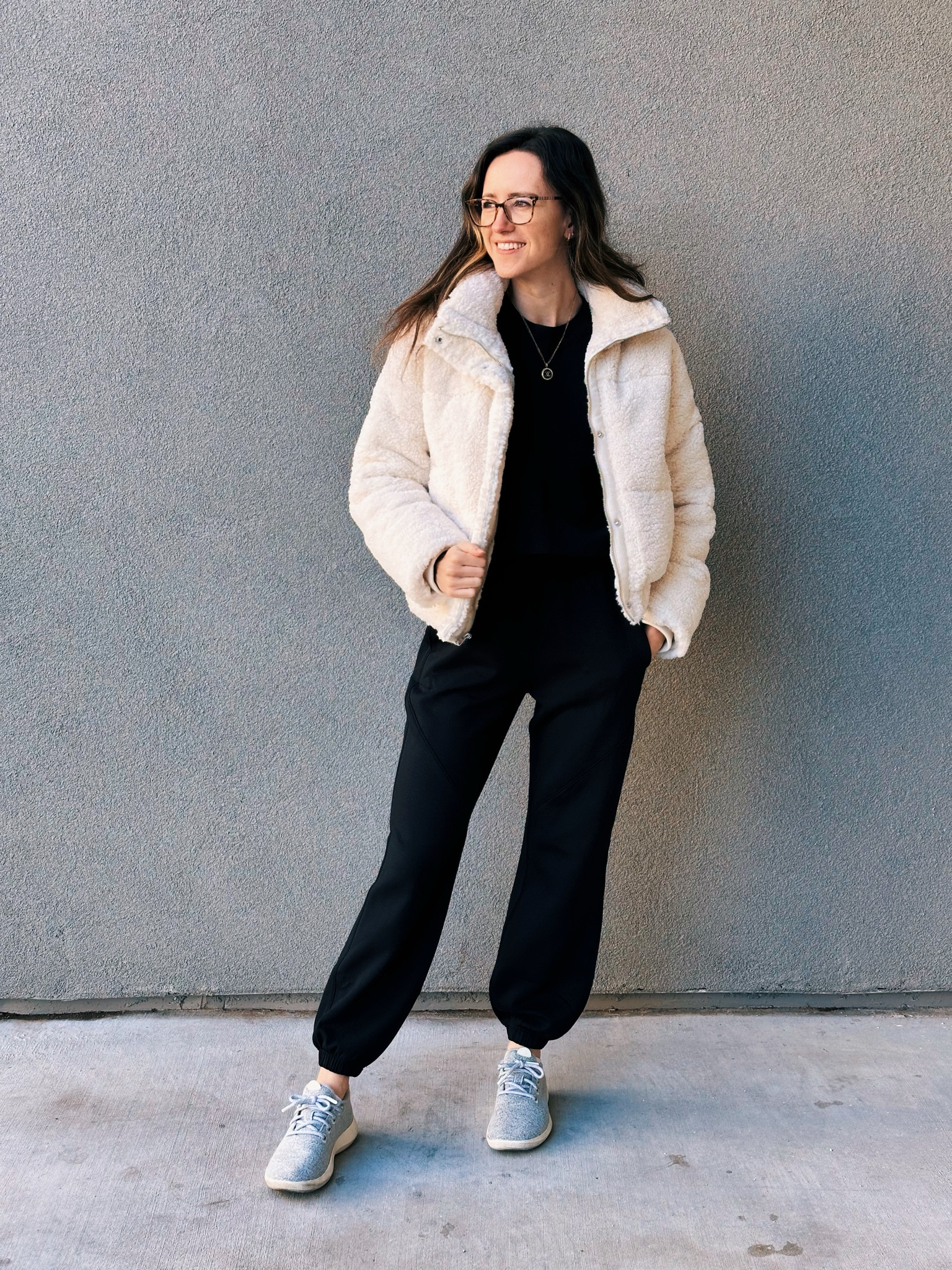 A cozy Monday ootd 🧸 I’m trying to get better about taking daily walks so this is what I wore today! Size small in jacket & sweatshirt. Pants are XS

#LTKfitness #LTKSeasonal