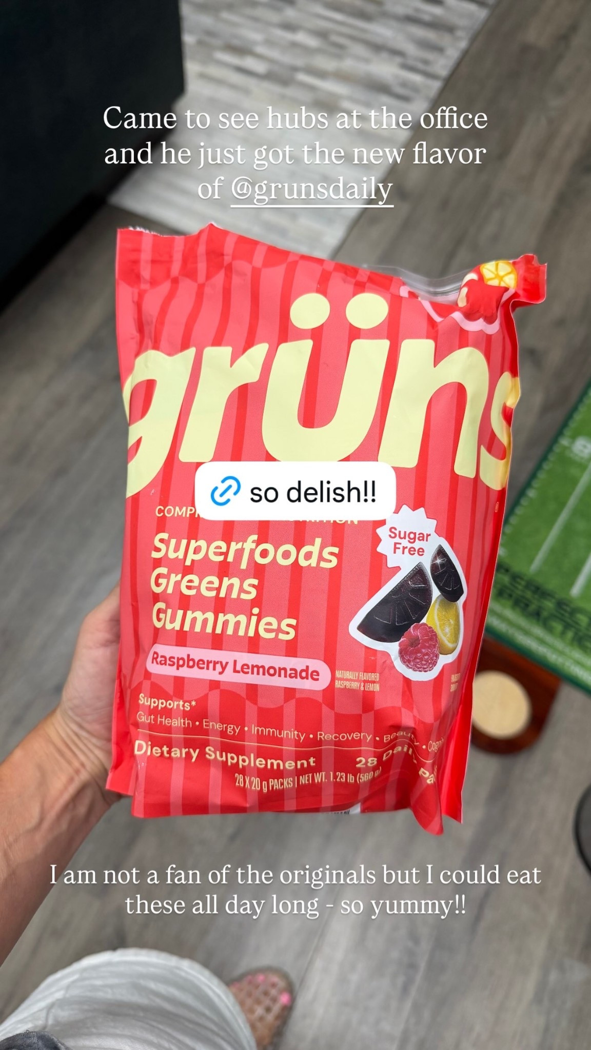 Stopped by my husband’s office and walked out completely converted to a new supplement — the Grüns Superfoods Greens Gummies in the new Raspberry Lemonade flavor are so good that I could not stop eating them, which is saying a lot because the original flavor was never really my thing. Each gummy is sugar free and packed with superfoods that support gut health, energy, immunity, recovery, and beauty, making it one of the most enjoyable ways to get your daily greens supplement without choking down a powder or pill. The Raspberry Lemonade flavor is a total game changer for anyone who has been curious about Grüns greens gummies but has been put off by other greens supplement flavors in the past.

#LTKfitnessgoals #LTKmomlife #LTKSaleAlert