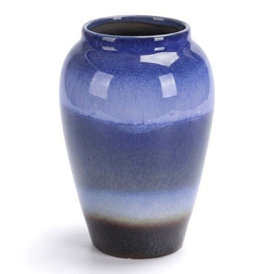REGALWOVEN Modern Flower Vase MatteRibbed Vase Home Decor, Opening Decorative Vase Table Office 4.3"L x 4.3"W x 6.3"H Retro Round Bottle-Gradient Blue | Target