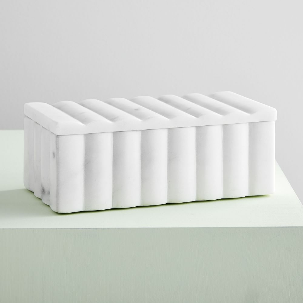 Sculpted Marble Vanity Boxes | West Elm (US)