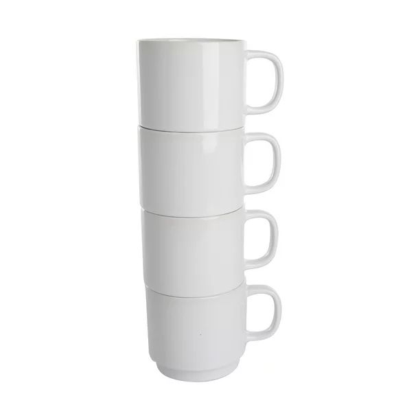 Gap Home Color Cups 14.8-Ounce Stackable White Stoneware Mug Set, Set of 4 - Walmart.com | Walmart (US)