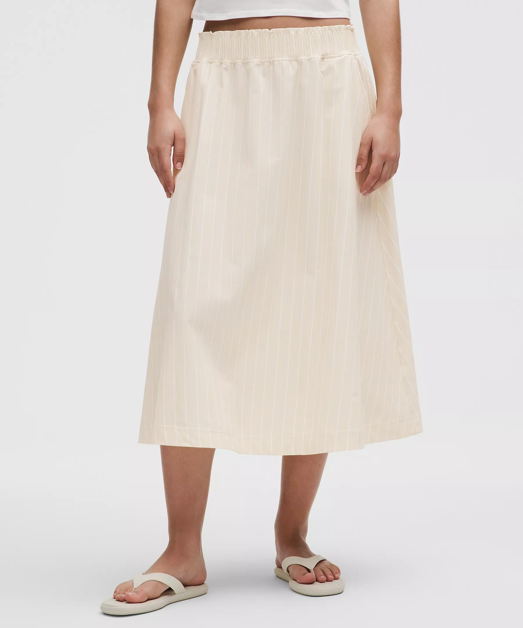 Stretch Woven Ruffle-Waist Midi Skirt | Lululemon (US)