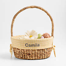 Modern Easter Basket with Mini Stax Lemon Sorbet Kids Easter Basket Liner + Reviews | Crate & Kid... | Crate & Barrel