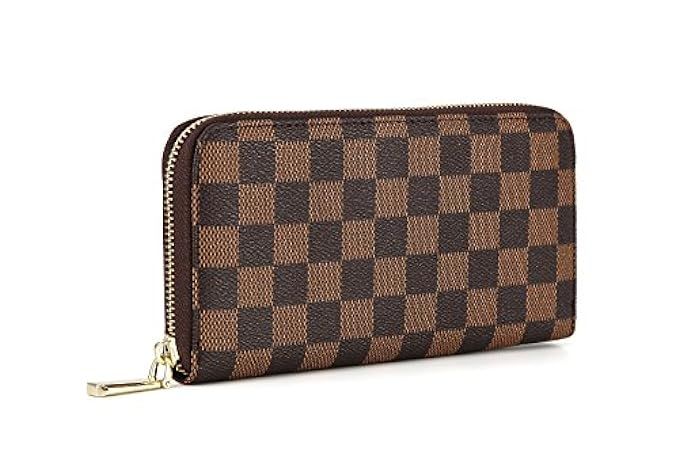 Daisy Rose Women’s Checkered Zip Around Wallet and Phone Clutch - RFID Blocking with Card Holder Org | Amazon (US)