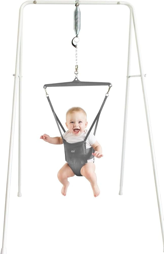 Jolly Jumper Classic (Grey) with Stand - Original Baby Jumper, Indoor and Outdoor Exercise Saddle... | Amazon (US)