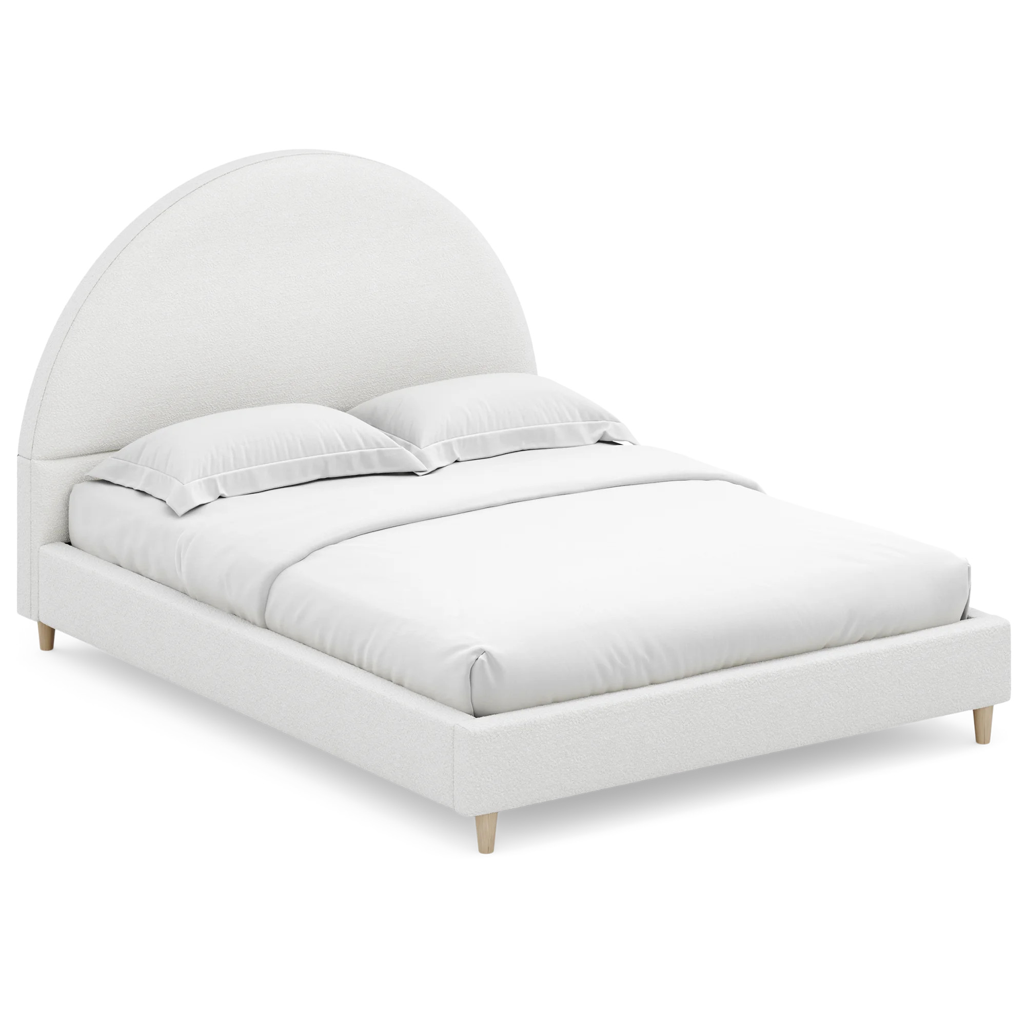 DG Casa Mila Queen Boucle Arched Headboard Platform Bed | Walmart (US)