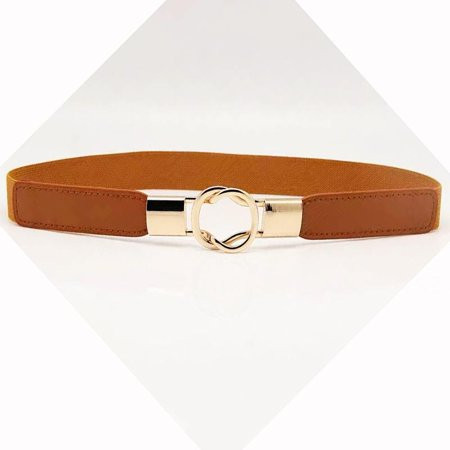 Marsmo Women Skinny Belt for Dresses Ladies Fashion Elastic Waist Band Belts Gold Buckle(Brown) | Walmart (US)