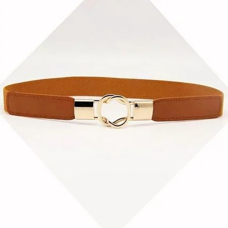 Marsmo Women Skinny Belt for Dresses Ladies Fashion Elastic Waist Band Belts Gold Buckle(Brown) | Walmart (US)