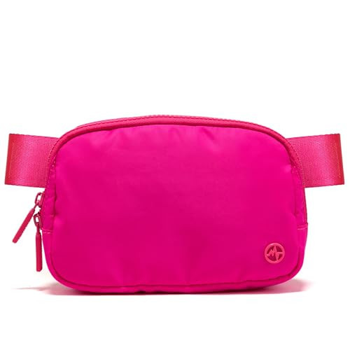 Pander Two Way Zipper Fanny Pack Nylon Everywhere Belt Bag for Women, Water Repellent Waist Packs, Crossbody Bags with Adjustable Strap (Sonic Pink). | Amazon (US)