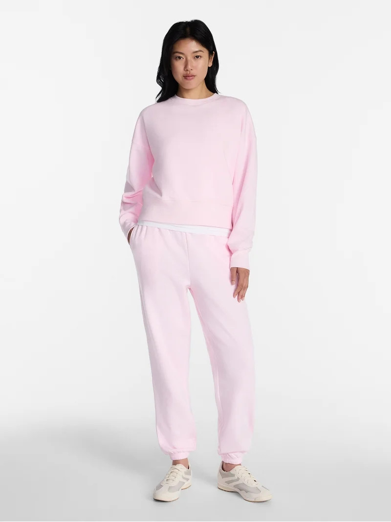 No Boundaries Boxy Fleece Sweatshirt, Midweight, Women's XXS-XXL | Walmart (US)