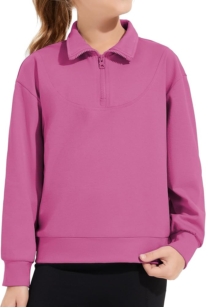 Girls Quarter Zip Sweatshirt Long Sleeve Pullover Tops Kids Casual Spring Outfits for Teen Girls,... | Amazon (US)