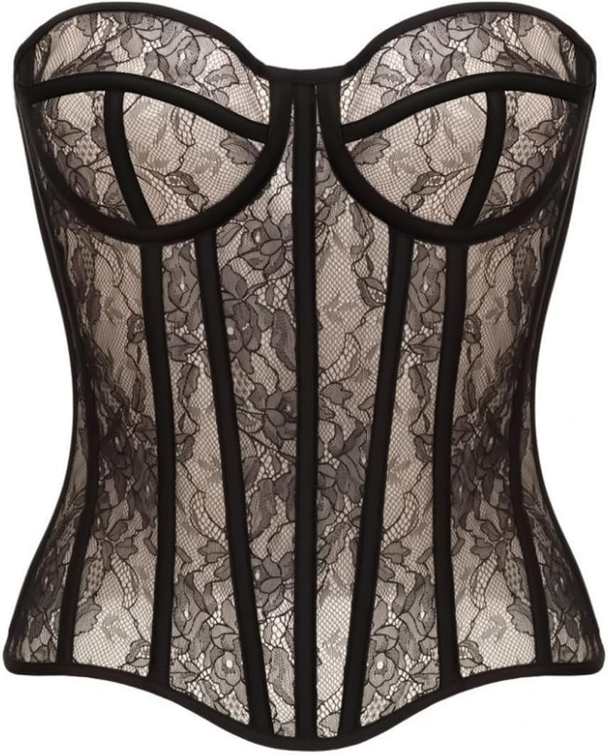 Perfect Corset NYC OVERBUST Mesh Corset Top Lace up Corset with 15 Steel Boned | Amazon (US)