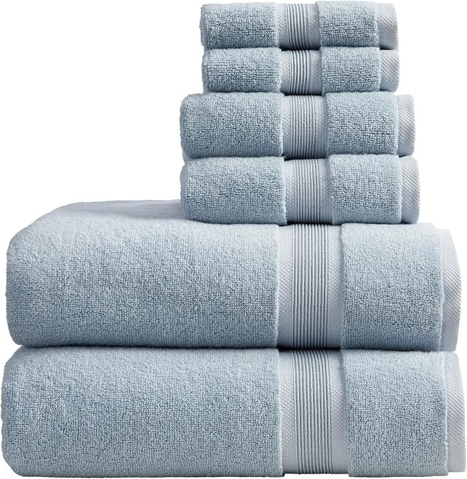 Luxury Bamboo Rayon Bath Towel Set 6 Piece Set | 35% Bamboo Rayon - 65% Cotton | Absorbent Quick-... | Amazon (US)