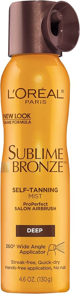 L'Oreal Paris Sublime Bronze Self Tanning Mist, Deep to Natural Spray Tan, 4.6 oz | Amazon (US)