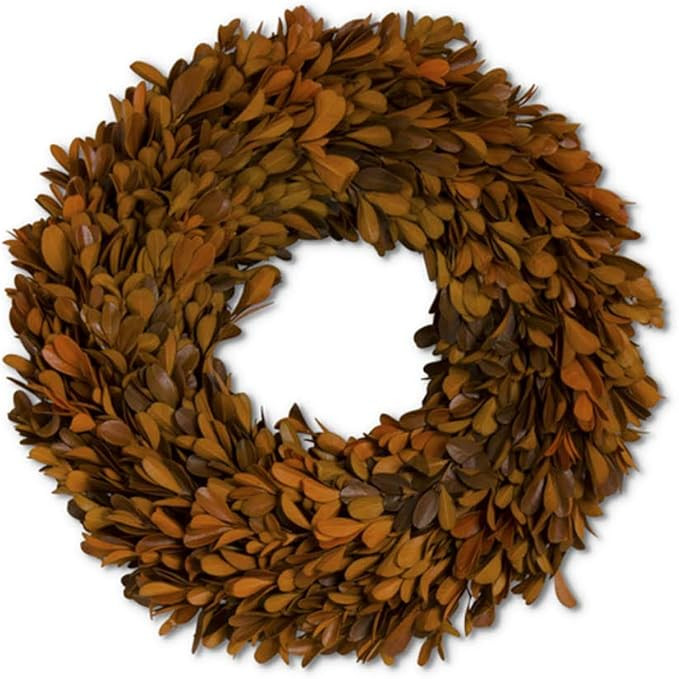 K&K Interiors 41605A-1 11.5 Inch Orange Preserved Boxwood Wreath | Amazon (US)