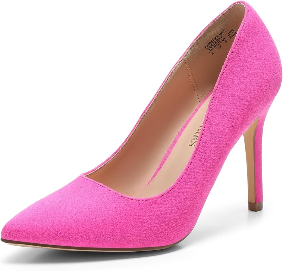 DREAM PAIRS Women's Closed Toe High Heels Dress Pointed Toe Wedding Pump Shoes | Amazon (US)