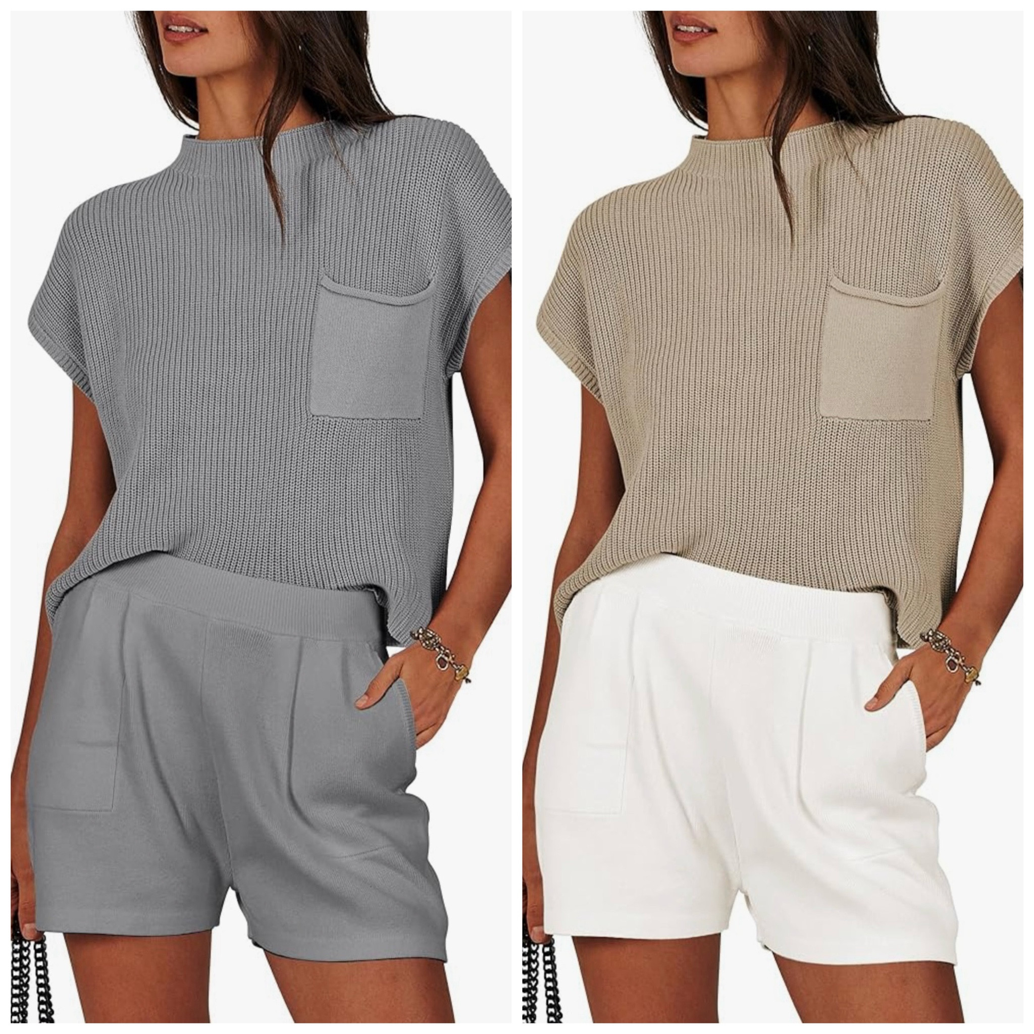Amazon wish list for summer! Two Piece Knit Sweater Short Set. Pullover Shorts Lounge Matching  Set

#LTKStyleTip #LTKOver40 #LTKFindsUnder50