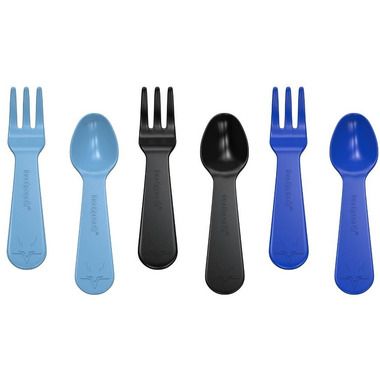 Lunch Punch Fork and Spoon Sets Blue & Black | Well.ca