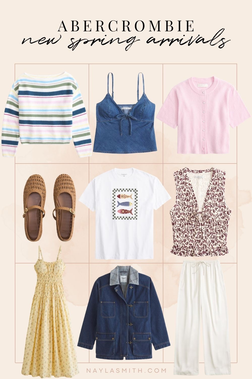 Abercrombie new arrivals for spring! Colorful striped sweater, denim barn jacket, fish graphic tee, pink short sleeve cardigan, butter yellow spring maxi dress, denim top. Spring fashion trends, spring outfit ideas


#LTKsummer #LTKstyletip