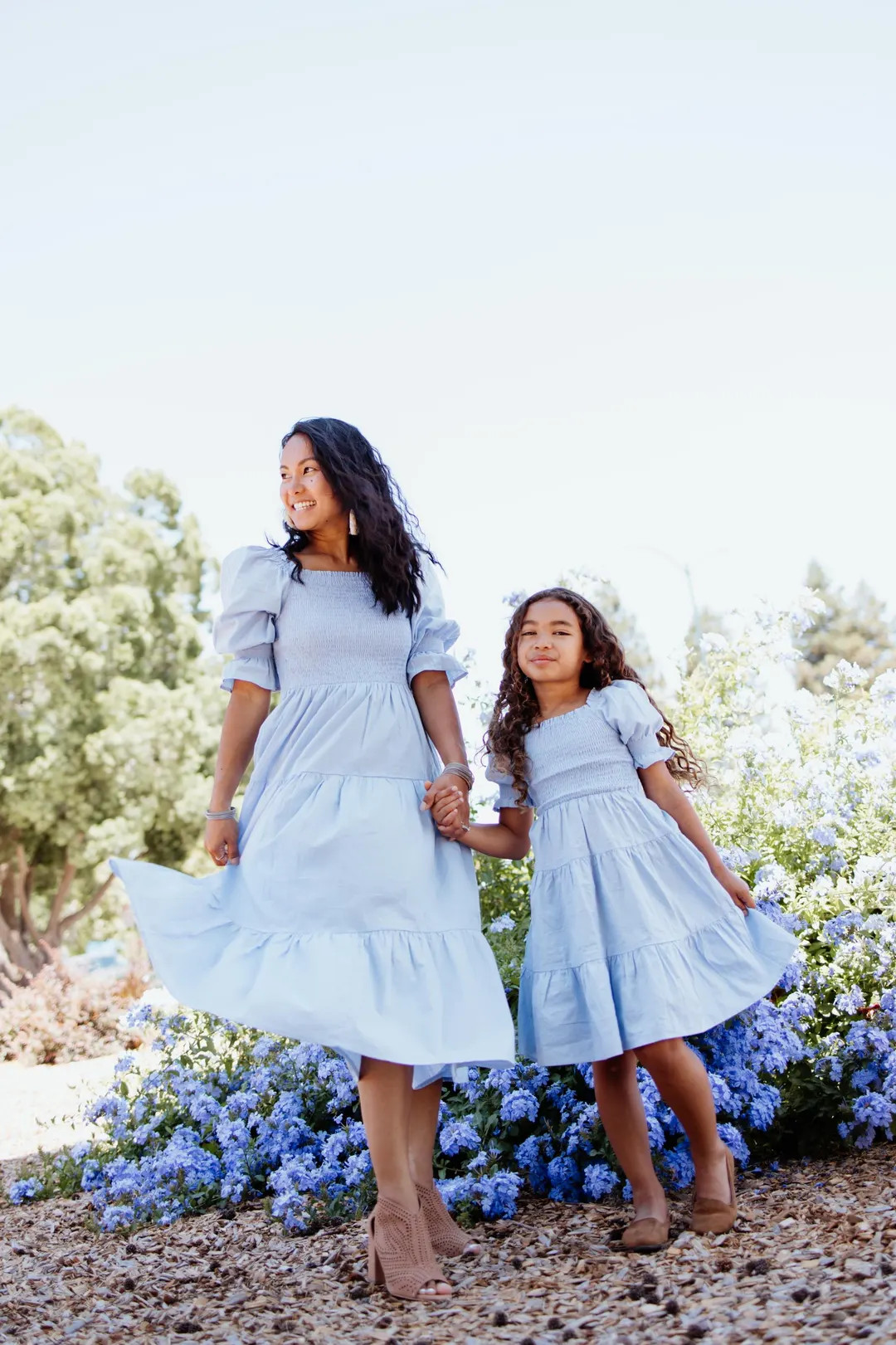 Mommy & Me Dress: Solid Blue Cotton Dress, Matching Outfit, Mom and Daughter Dress, Wedding Dress... | Etsy (US)