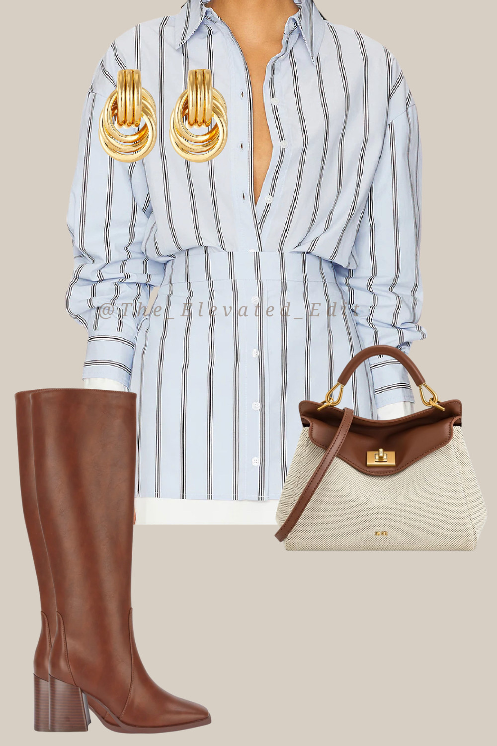 Clean, effortless, and so elevated 🤍
A striped two-piece set styled with tall boots, a structured top-handle bag, and bold gold earrings.
It’s the kind of matching look that feels relaxed but still put together — perfect for brunch, errands, or a soft city day.

----------
#LTKFallFashion #LTKStyleTip #LTKUnder500 #LTKSeasonal #quietluxury #elevatedstyle #falloutfitideas #minimalstyle #citystyle #capsulewardrobe 

 #LTKSeasonal #LTKFindsUnder100