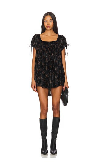 Free People x We The Free Velvet Summer Camp Tunic Dress in Black. - size S | Revolve Clothing (Global)