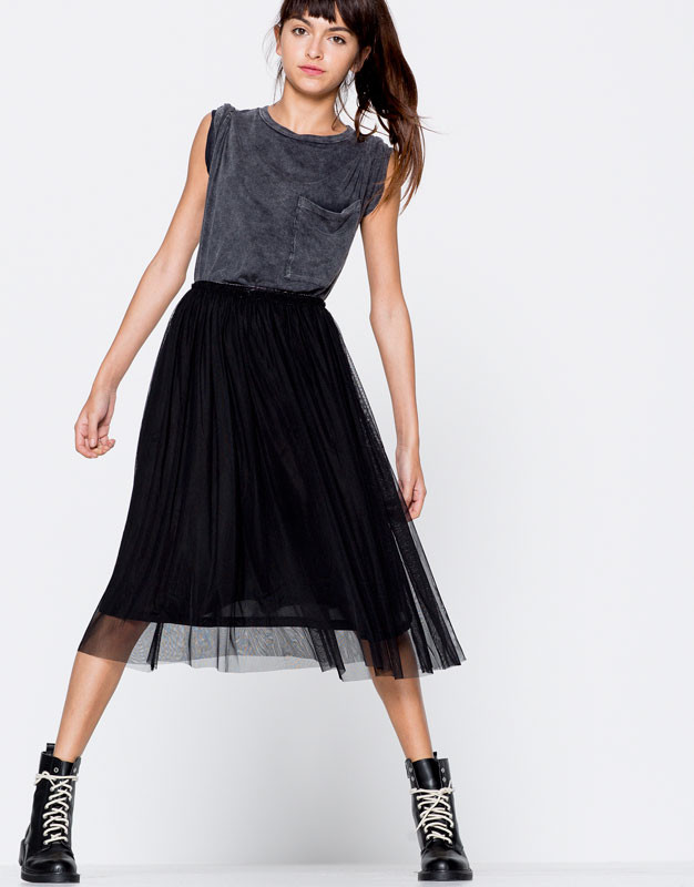 Tulle midi skirt | Pull & Bear UK