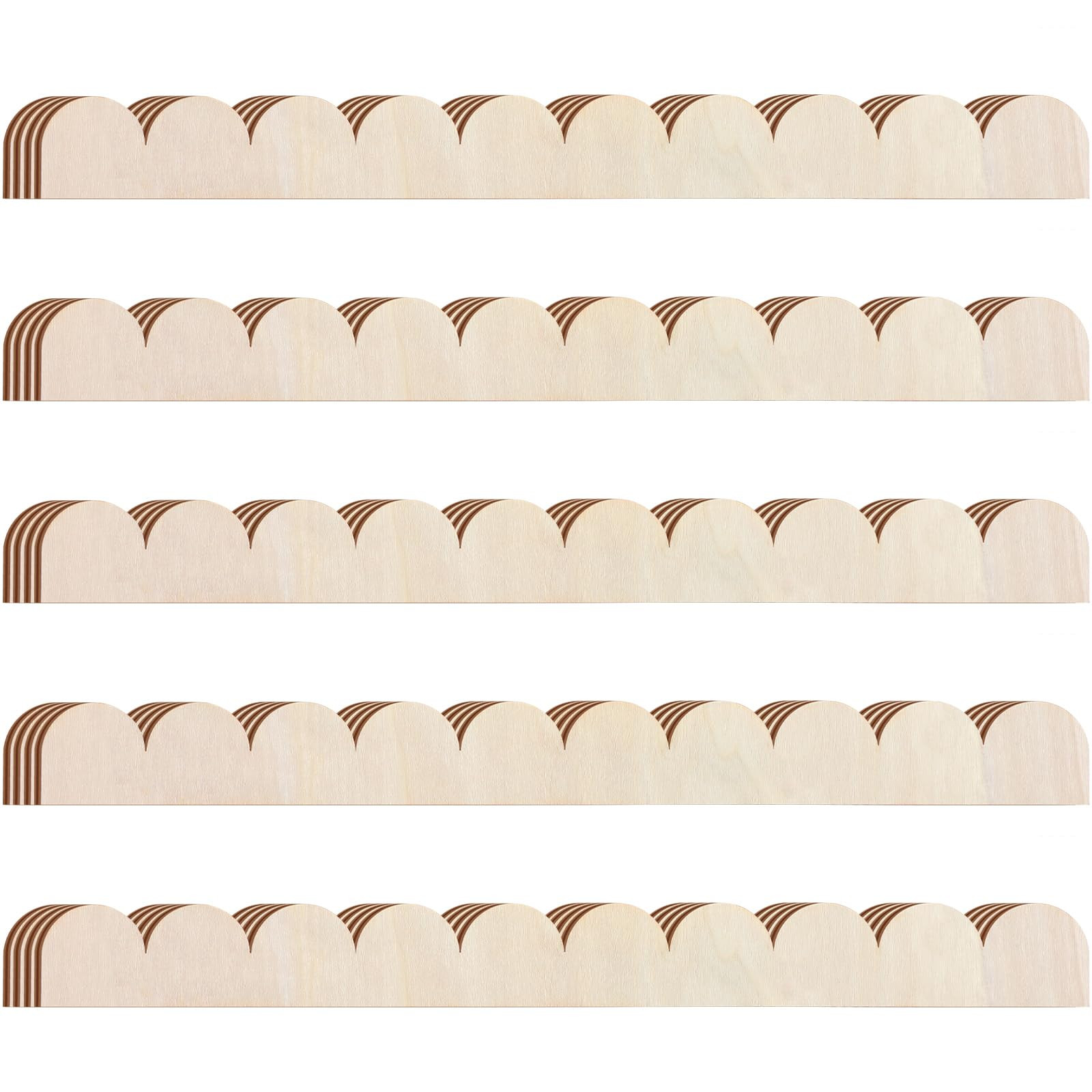 24 Pack Unfinished Scalloped Decorative Wood Trim Scalloped Edge Decorative Wood Molding Cute DIY... | Amazon (US)