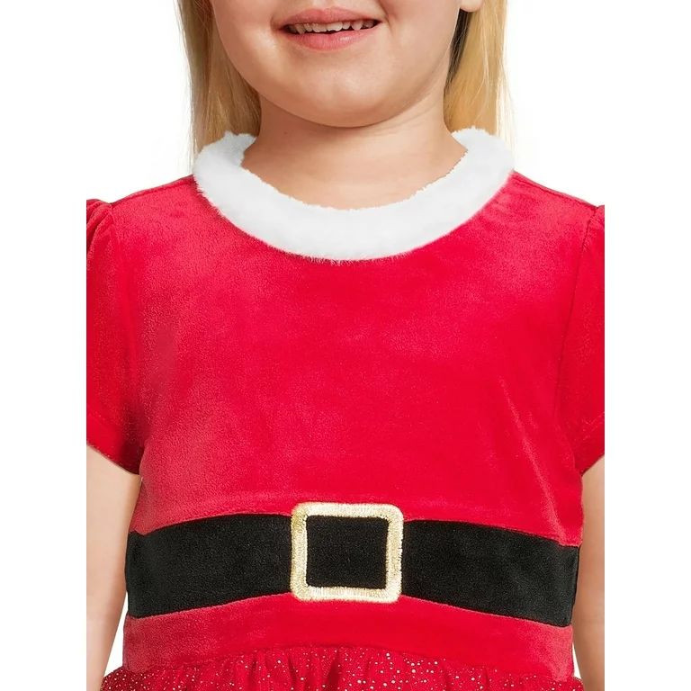 Holiday Santa Toddler Girls Cosplay Velour Dress, Sizes 12 Months-5T | Walmart (US)