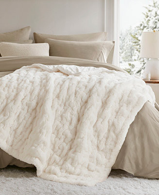 Ruched Reversible Faux-Fur Throw, 50" x 60" | Macy's