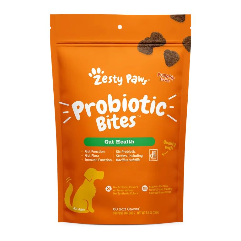 Zesty Paws Probiotic Bites for Dogs, Pumpkin Flavor, 60 Count - Walmart.com | Walmart (US)