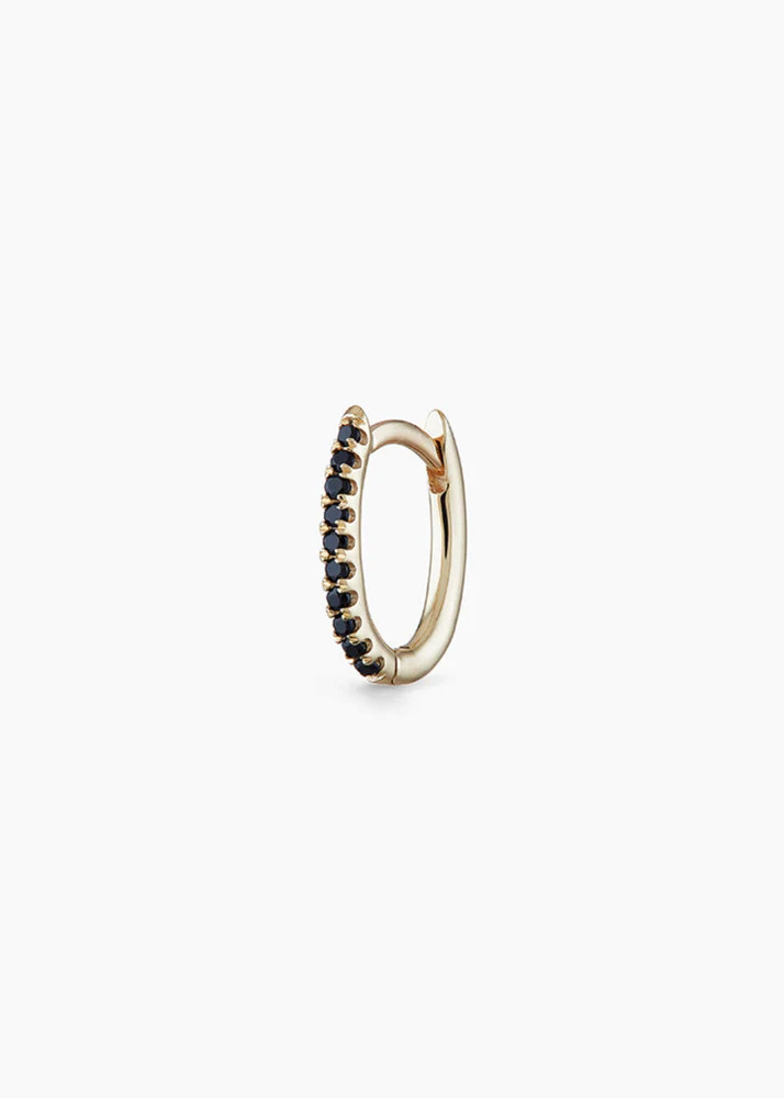 Mini Oval Hoop with Black Onyx | Otiumberg