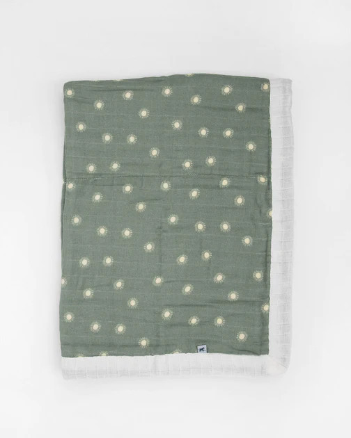 Organic Cotton Muslin Baby Quilt - Sage Suns 2 | Little Unicorn