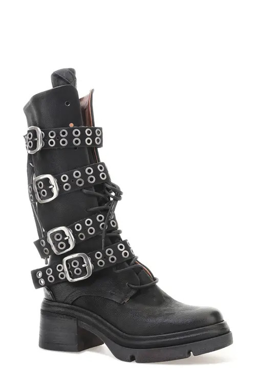 A.S.98 Ellington Strap Detail Boot in Black at Nordstrom, Size 9.5-10Us | Nordstrom