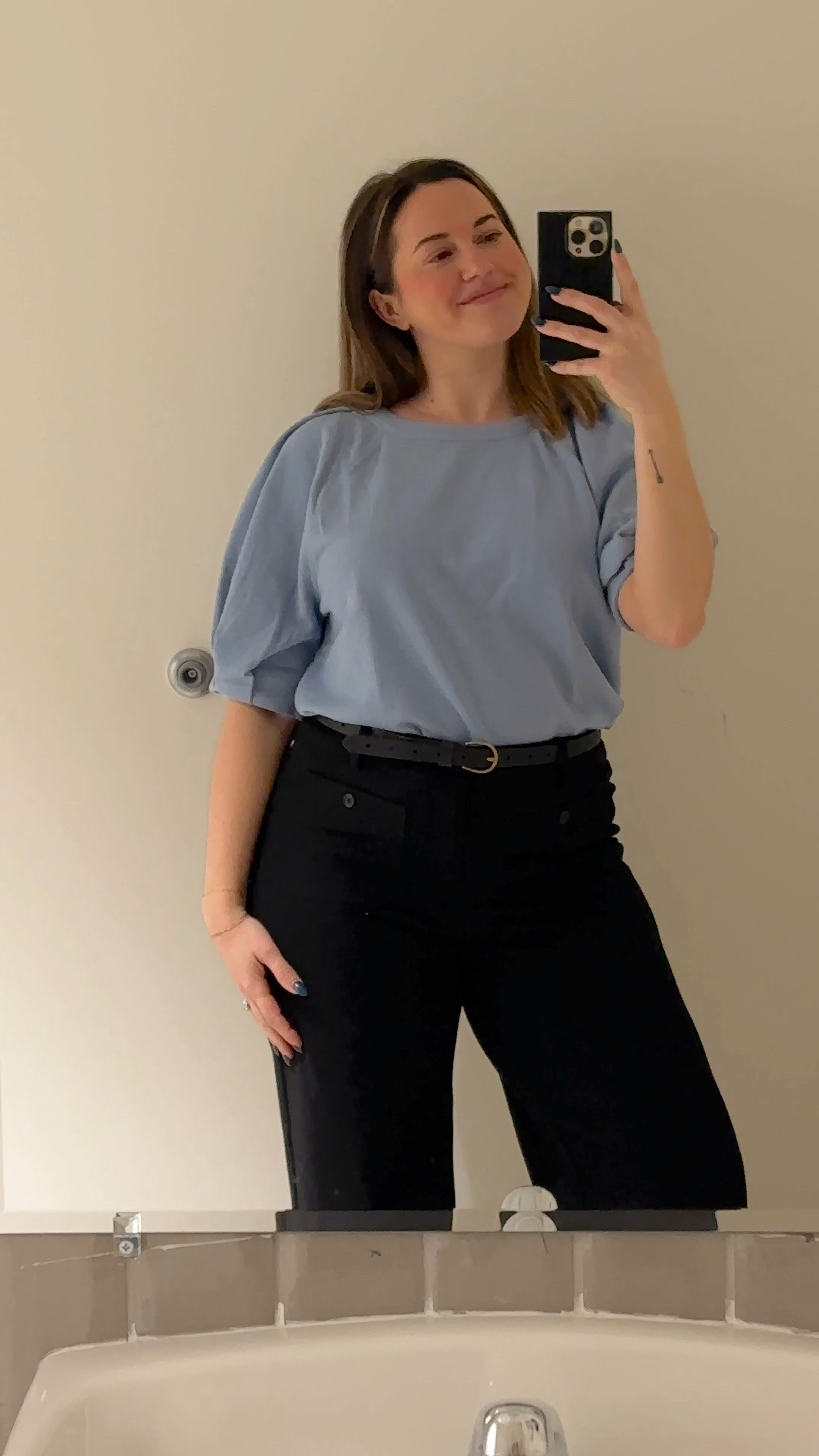 Comfy cute casual workwear outfit — when I say you need these pants I mean it!!! The perfect work pants, chic, stretchy, flattering, comfortable! Wearing my true size. Top is a size medium! Wearing a pair of leopard print flats with this outfit, so cute! I normally size up a 1/2 size in DV shoes/flats 

#LTKSaleAlert #LTKWatchNow #LTKFindsUnder50