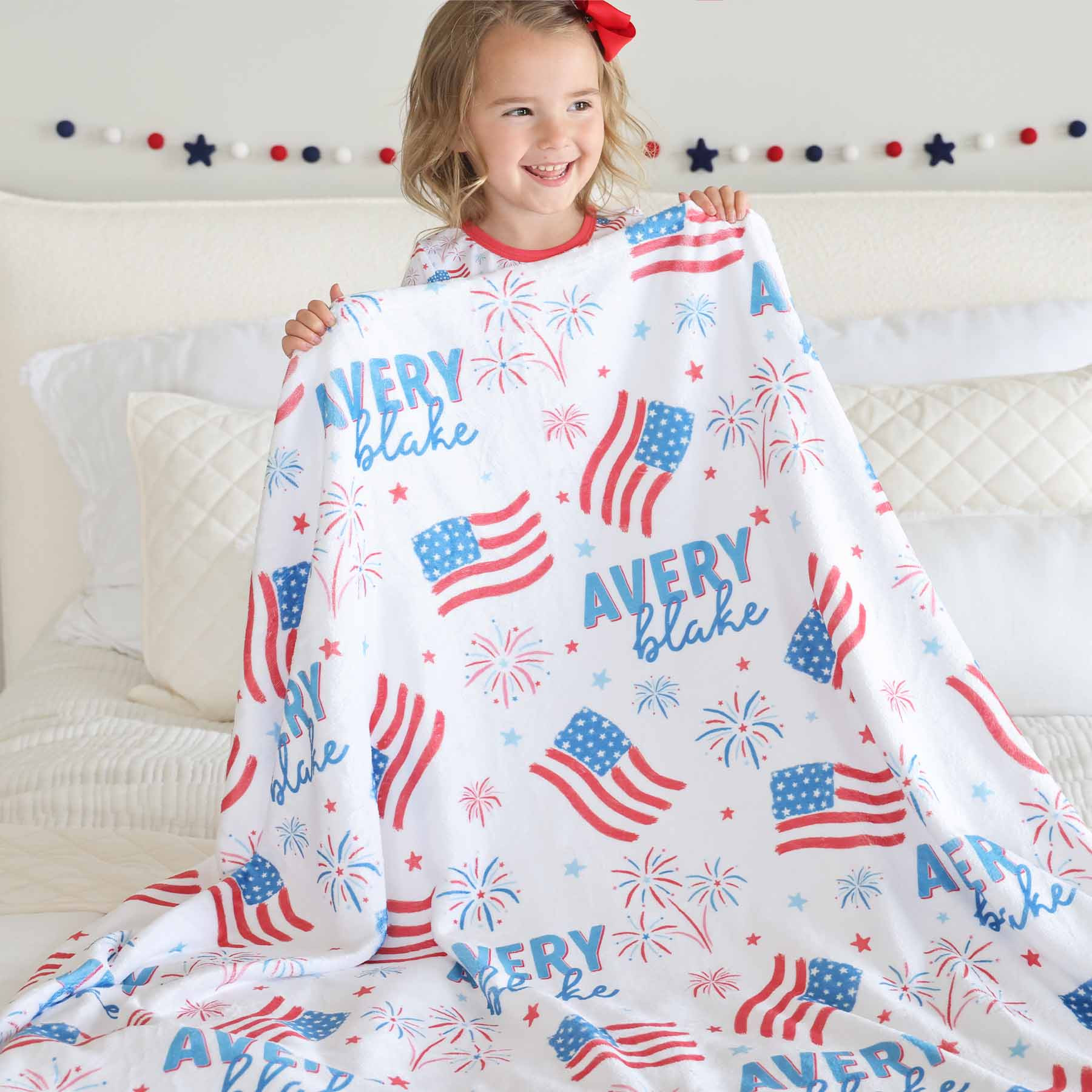 Fireworks & Freedom Personalized Kids Blanket | Caden Lane