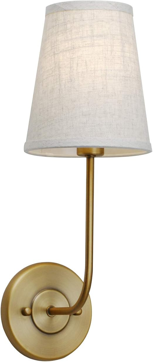 Permo Single Classic Rustic Industrial Wall Sconce Light Fixture with Flared Funnel Linen Fabric ... | Amazon (CA)