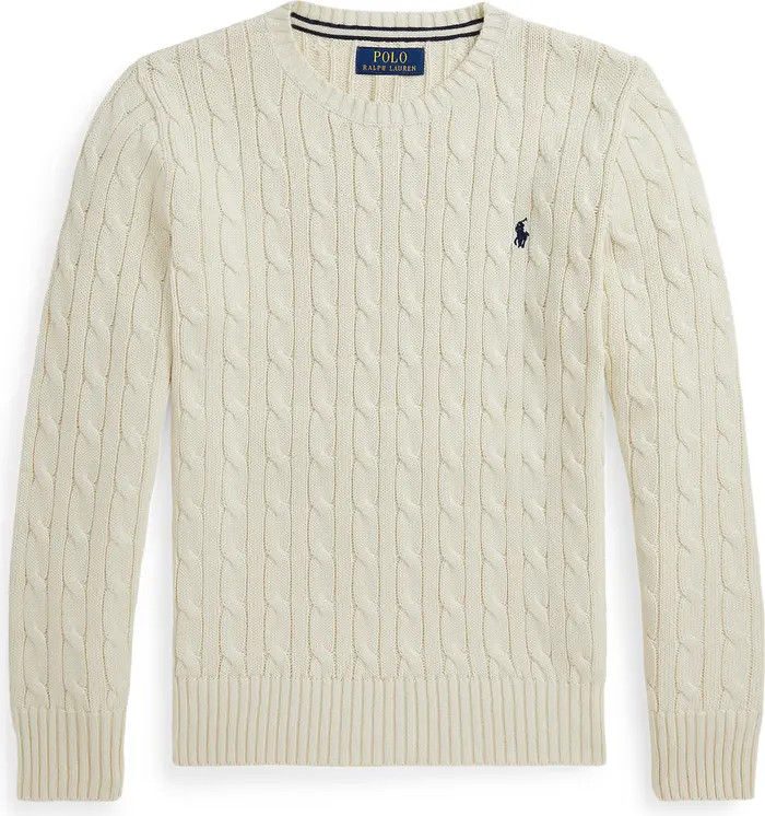 Kids' Combed Cotton Cable Knit Sweater | Nordstrom