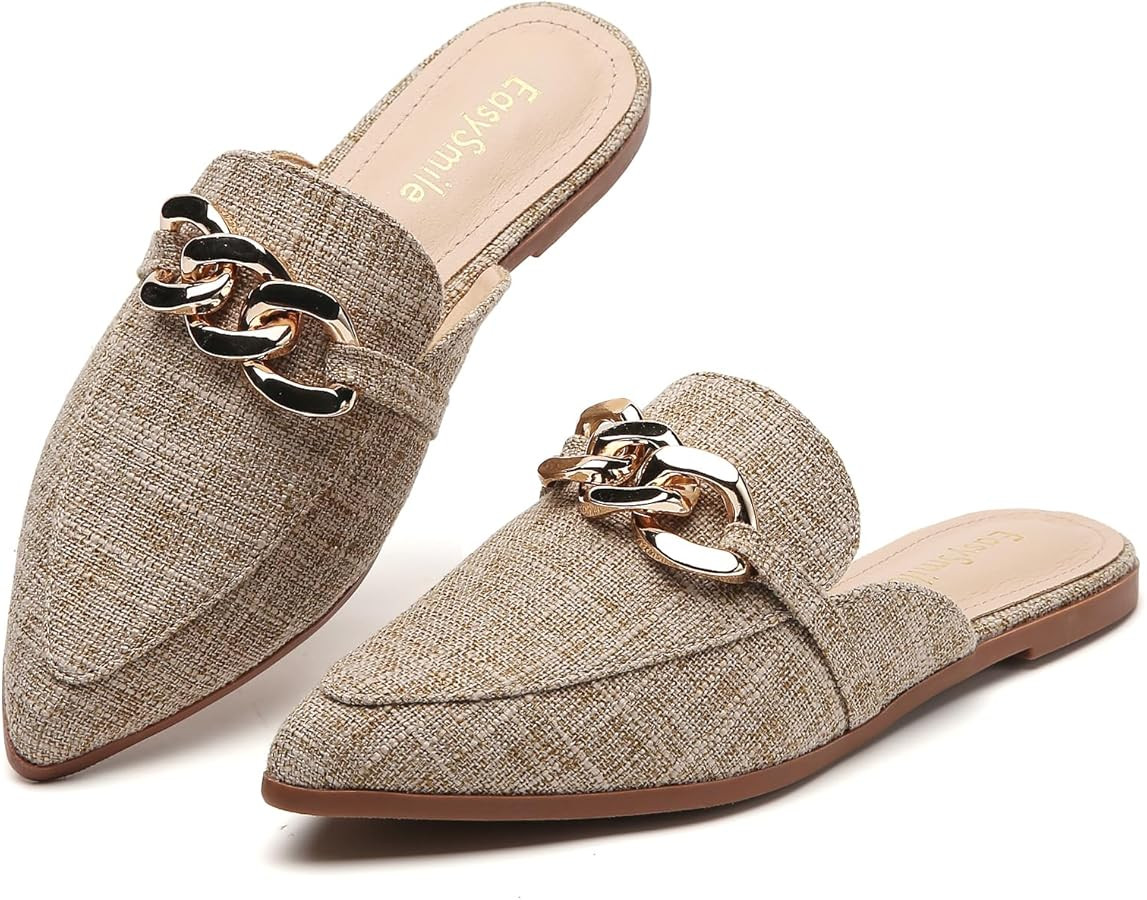 for Women Flat Mules Loafers Slides Backless Mules | Amazon (US)