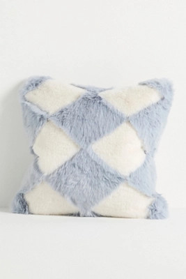 Chella Checkered Faux Fur Pillow | Anthropologie (US)